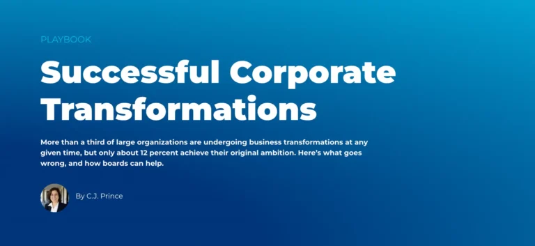 Handbook for successful corporate transformation – Corporate directors